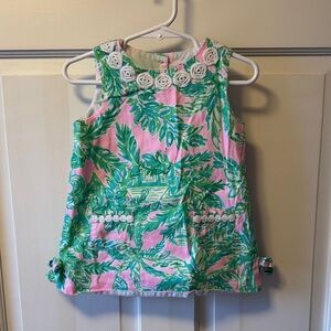 Lilly Pulitzer Pink and Green Leaf Print Dress